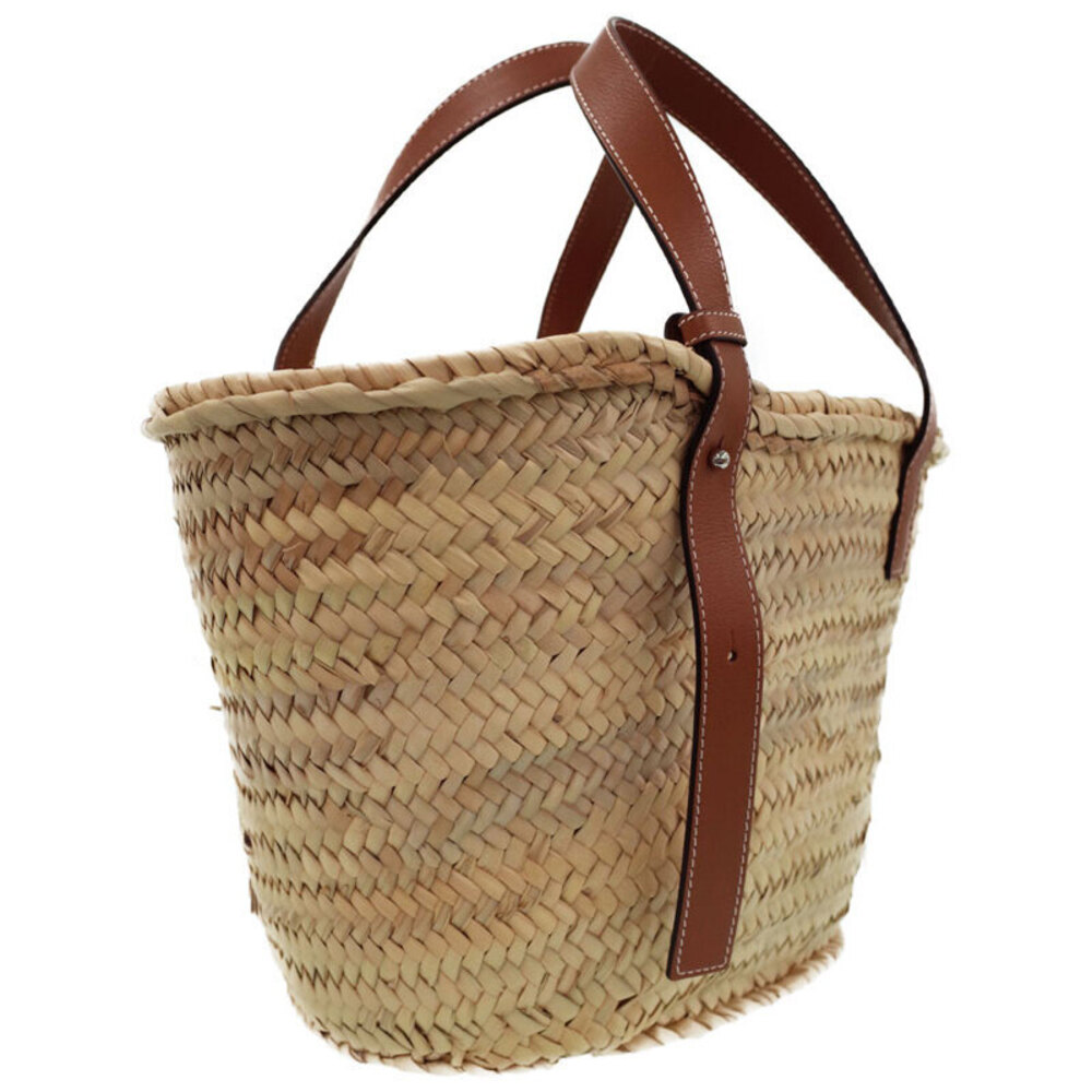 Loewe Tan anagram leaf Ibiza calfskin Basket Paula woven Bag palm leather